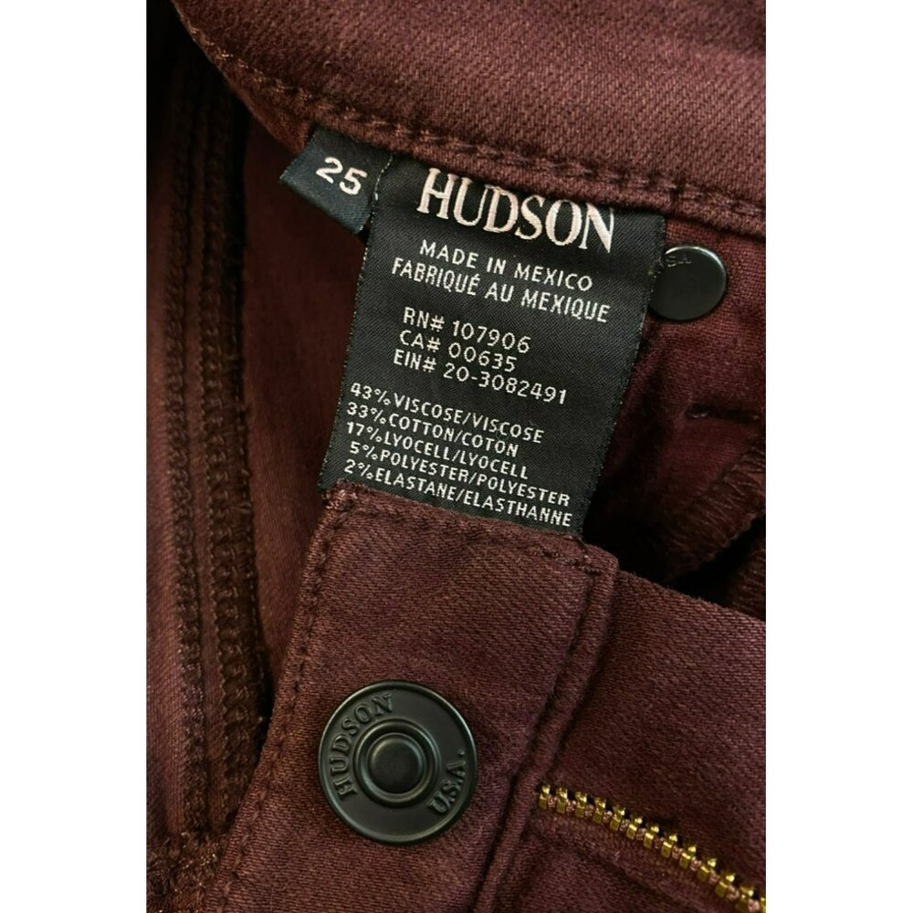 Hudson Jeans Size 25 x 28 Nico Midrise Super Skinny Burgundy Maroon, Womens - Picture 3 of 8
